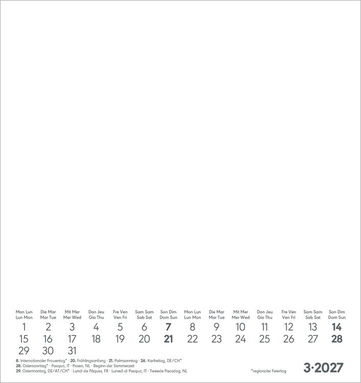 Produktbild: Kreativkalender S wei&szlig; 2027
