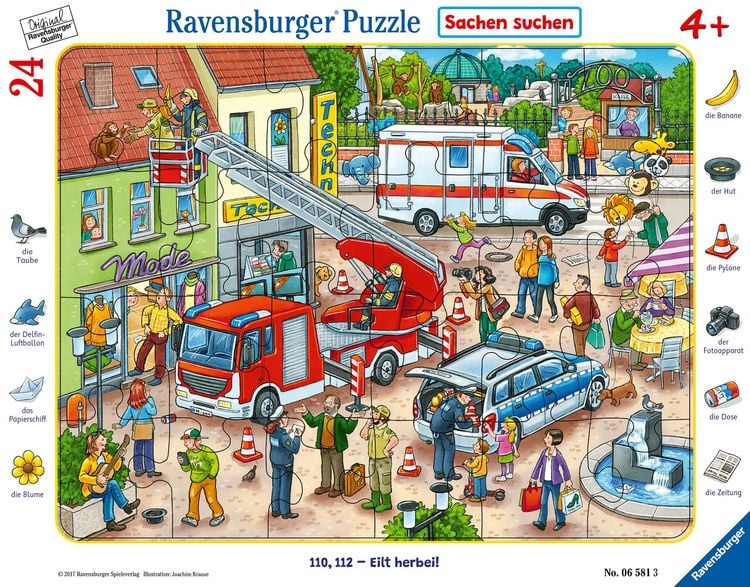 Produktbild: Rahmenpuzzle Ravensburger 110, 112 - Eilt herbei! 24 Teile