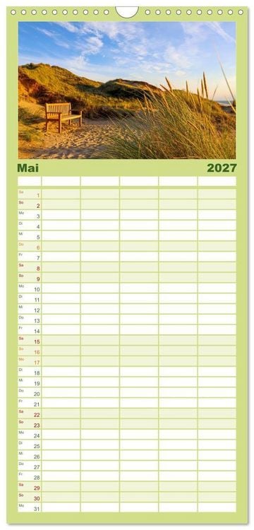 Produktbild: Familienplaner 2027 - Sylt - Magie der Abendstunden mit 5 Spalten (Wandkalender, 21 x 45 cm) CALVENDO