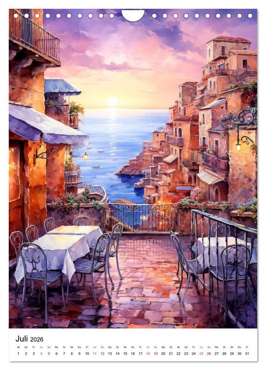 Produktbild: Italienische Riviera - wundersch&ouml;ne K&uuml;ste (Wandkalender 2026 DIN A4 hoch), CALVENDO Monatskalender