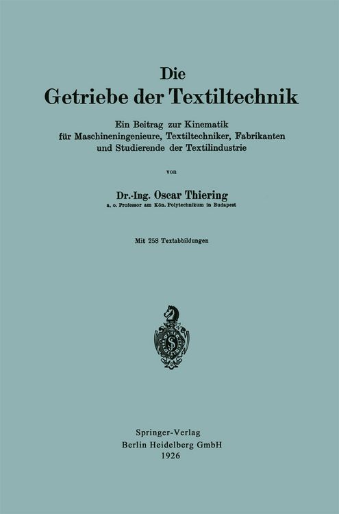 Produktbild: Die Getriebe der Textiltechnik