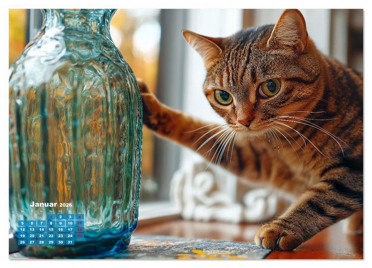 Produktbild: Momente eines Katzenbesitzers - Chaos der Samtpfoten (Wandkalender 2026 DIN A2 quer), CALVENDO Monatskalender