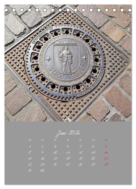 Produktbild: Faszination Kanaldeckel (Tischkalender 2026 DIN A5 hoch), CALVENDO Monatskalender