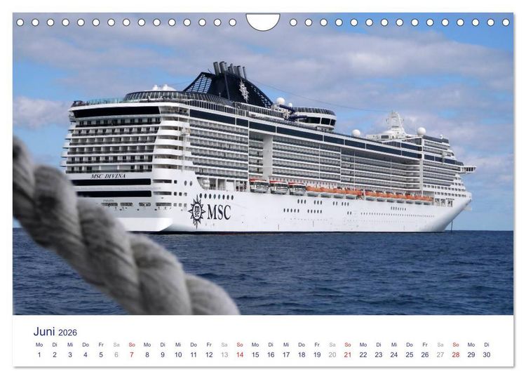 Produktbild: Giganten der Meere - Kreuzfahrtschiffe (Wandkalender 2026 DIN A4 quer), CALVENDO Monatskalender