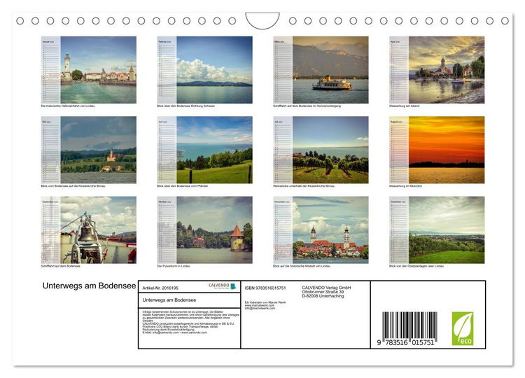 Produktbild: Unterwegs am Bodensee (Wandkalender 2026 DIN A4 quer), CALVENDO Monatskalender
