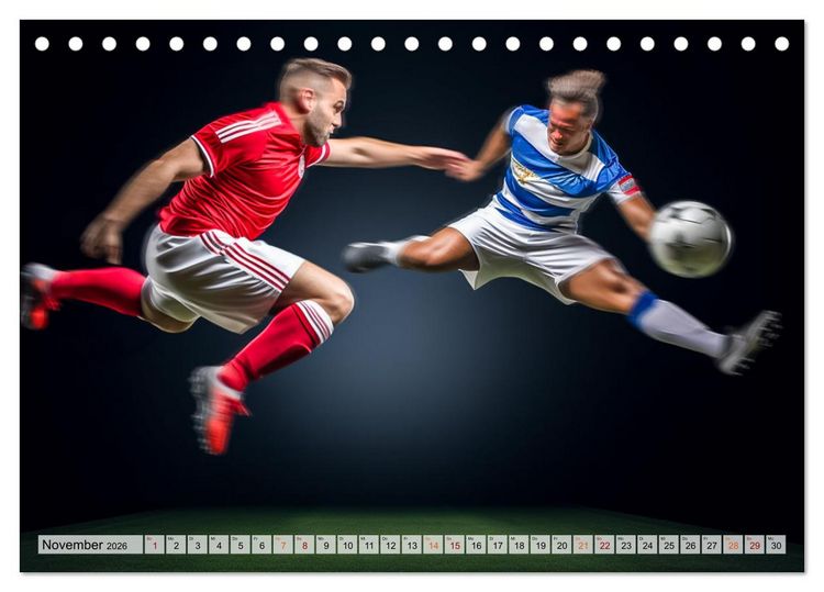 Produktbild: Fussball - Zweikampf (Tischkalender 2026 DIN A5 quer), CALVENDO Monatskalender