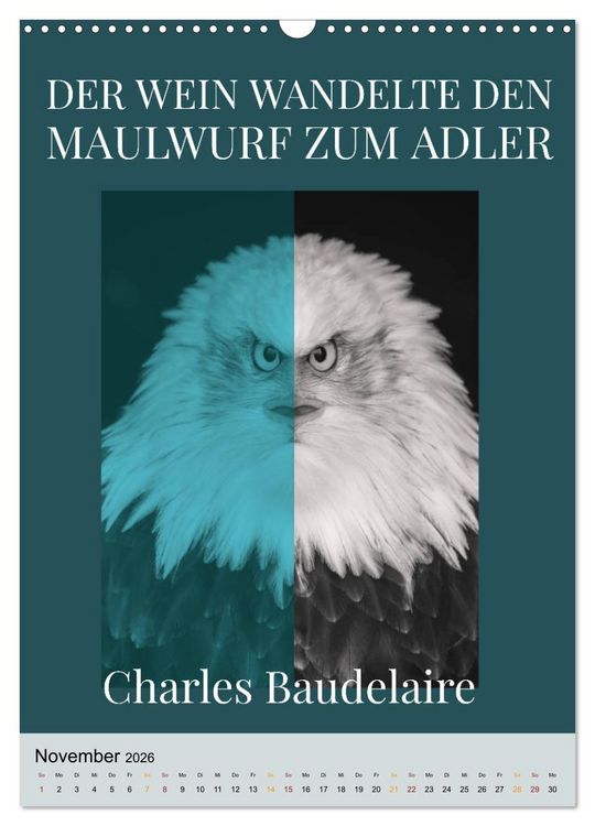 Produktbild: Dichter als Goethe - Der literarische Alkohol-Kalender (Wandkalender 2026 DIN A3 hoch), CALVENDO Monatskalender