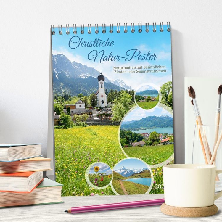 Produktbild: Christliche Natur-Poster (Tischkalender 2027 DIN A5 hoch), CALVENDO Monatskalender