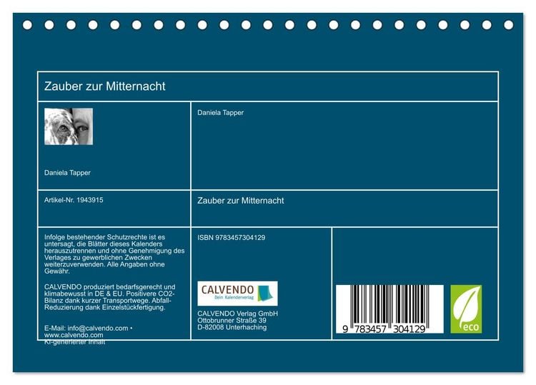 Produktbild: Zauber zur Mitternacht (Tischkalender 2026 DIN A5 quer), CALVENDO Monatskalender