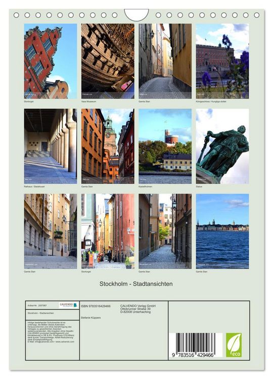 Produktbild: Stockholm - Stadtansichten (Wandkalender 2026 DIN A4 hoch), CALVENDO Monatskalender