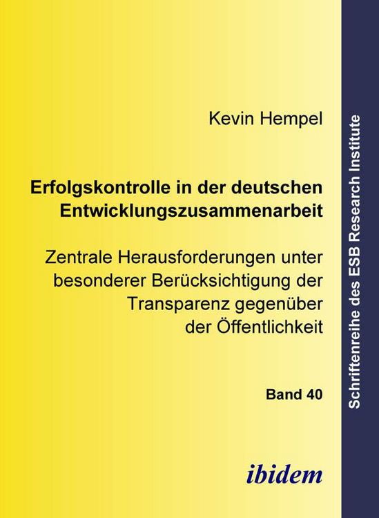 Produktbild: Erfolgskontrolle in der deutschen Entwicklungszusammenarbeit