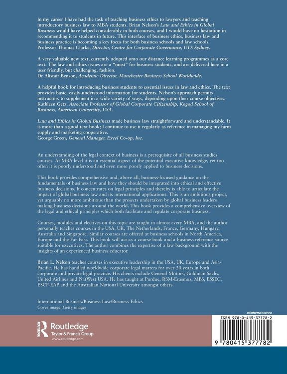 Produktbild: Law and Ethics in Global Business