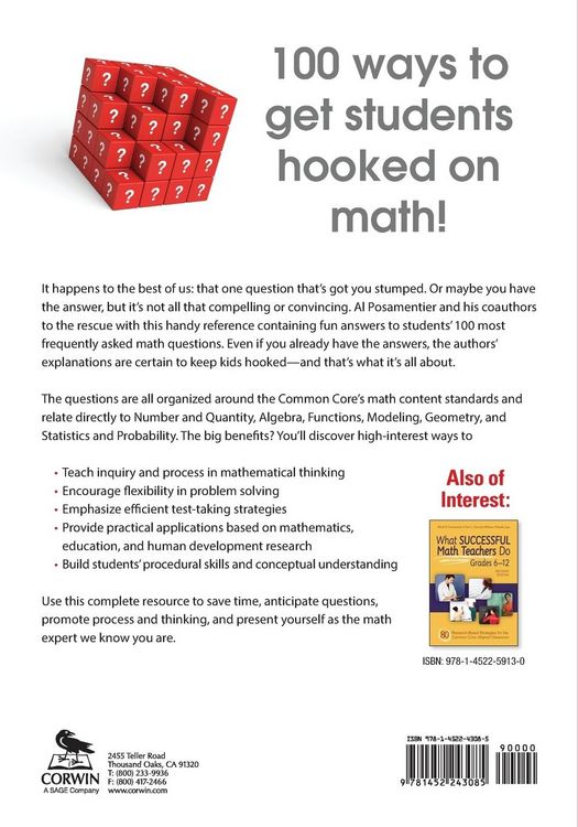Produktbild: 100 Commonly Asked Questions in Math Class