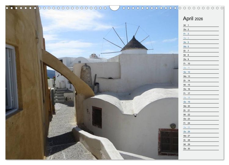 Produktbild: SANTORINI - Idyll auf dem Vulkan (Wandkalender 2026 DIN A3 quer), CALVENDO Monatskalender