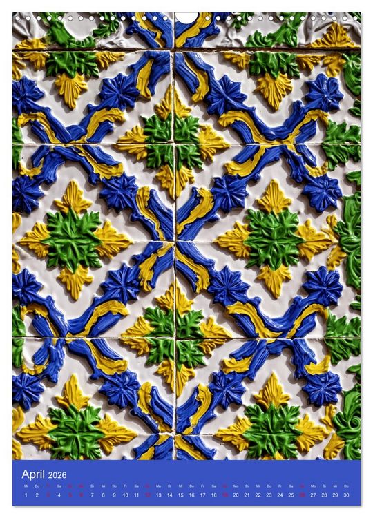 Produktbild: Portugiesischer Fliesen - Azulejos f&uuml;r Fliesenleger, Kunst- und Portugal-Liebhaber (Wandkalender 2026 DIN A3 hoch), CALVENDO Monatskalender