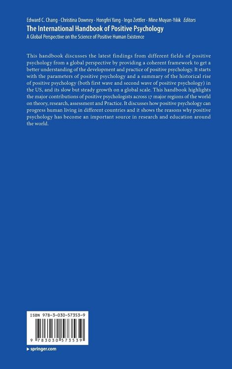 Produktbild: The International Handbook of Positive Psychology