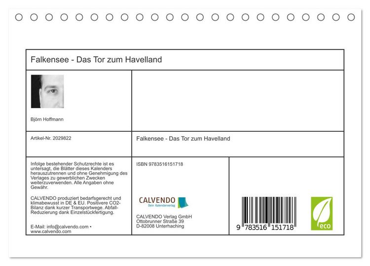 Produktbild: Falkensee - Das Tor zum Havelland (Tischkalender 2026 DIN A5 quer), CALVENDO Monatskalender