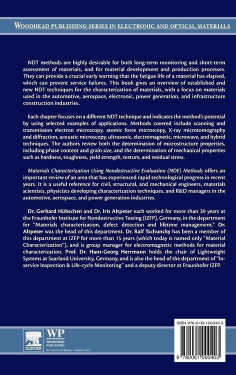 Produktbild: Materials Characterization Using Nondestructive Evaluation (Nde) Methods