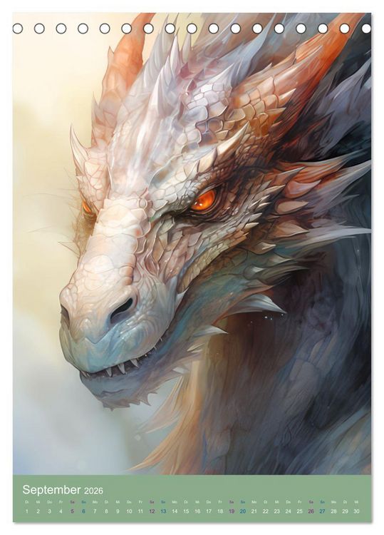 Produktbild: Sagenland der Drachen (Tischkalender 2026 DIN A5 hoch), CALVENDO Monatskalender