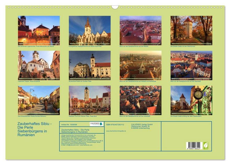 Produktbild: Zauberhaftes Sibiu - Die Perle Siebenb&uuml;rgens in Rum&auml;nien (Wandkalender 2026 DIN A2 quer), CALVENDO Monatskalender