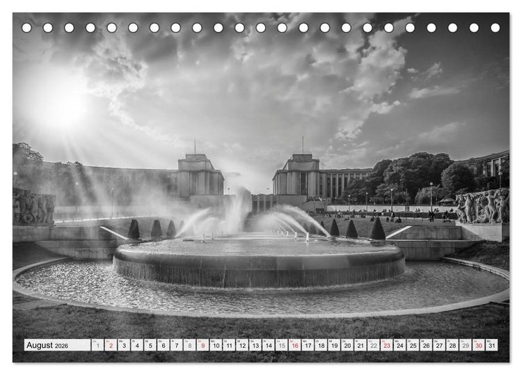 Produktbild: PARIS Monochrome Impressionen (Tischkalender 2026 DIN A5 quer), CALVENDO Monatskalender