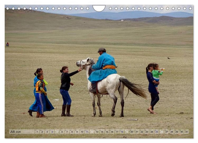 Produktbild: Pferde und Reiter der Mongolei (Wandkalender 2026 DIN A4 quer), CALVENDO Monatskalender
