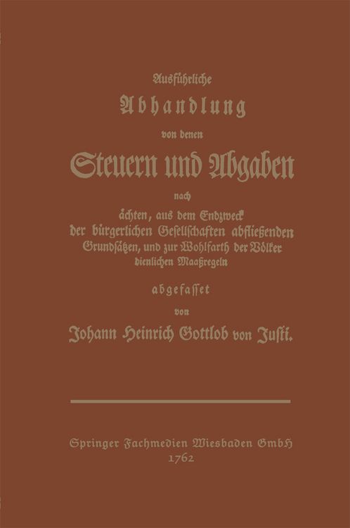 Produktbild: Ausf&uuml;hrliche Abhandlung von denen Steuern und Abgaben