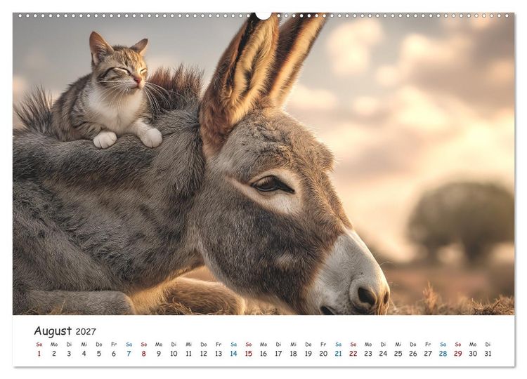 Produktbild: Wenn Tiere Freunde werden (Wandkalender 2027 DIN A2 quer), CALVENDO Monatskalender