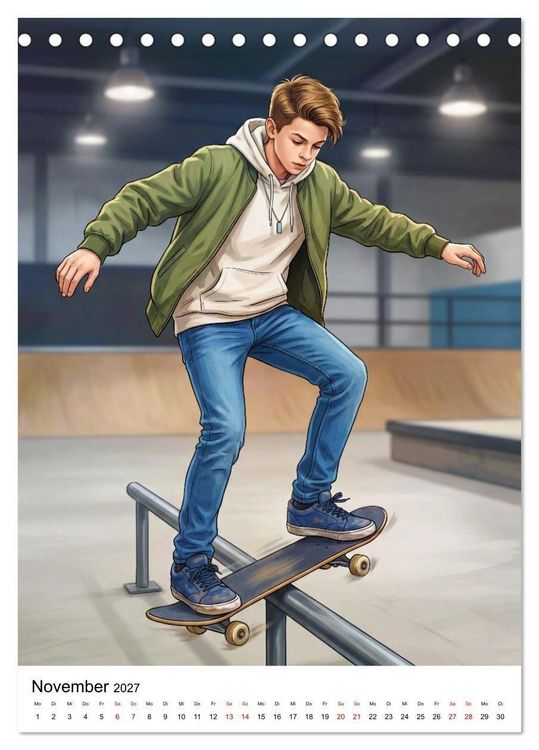 Produktbild: Level Up - Skate Vibes (Tischkalender 2027 DIN A5 hoch), CALVENDO Monatskalender