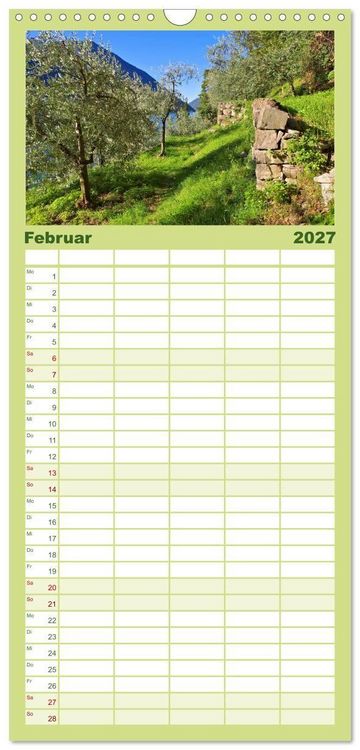 Produktbild: Familienplaner 2027 - Gandria - Malerisches Dorf am Luganer See mit 5 Spalten (Wandkalender, 21 x 45 cm) CALVENDO