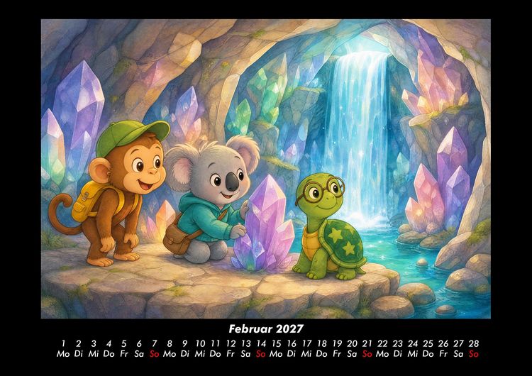 Produktbild: Wasserf&auml;lle der Fantasie mit Milo, Kiki & Taz 2027 Fotokalender DIN A3