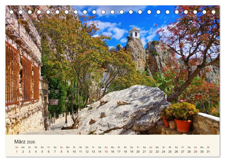 Produktbild: El Castell de Guadalest - In der Berglandschaft der Costa Blanca (Tischkalender 2026 DIN A5 quer), CALVENDO Monatskalender
