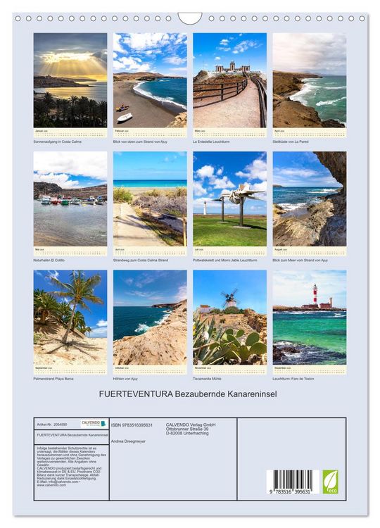 Produktbild: FUERTEVENTURA Bezaubernde Kanareninsel (Wandkalender 2026 DIN A3 hoch), CALVENDO Monatskalender