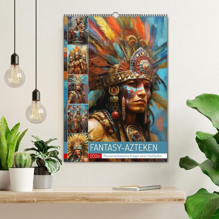 Produktbild: Fantasy-Azteken. Mesoamerikanische Krieger einer Hochkultur (Wandkalender 2026 DIN A2 hoch), CALVENDO Monatskalender