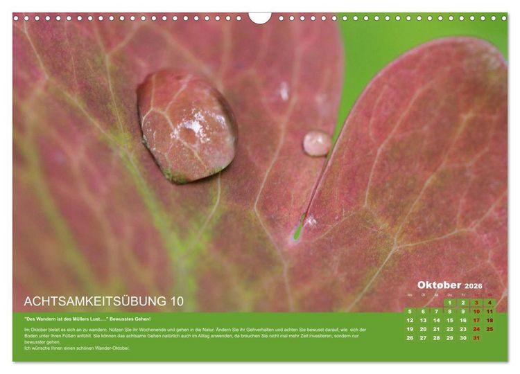 Produktbild: Achtsamkeit, 12 &Uuml;bungen zu mehr Achtsamkeit. (Wandkalender 2026 DIN A3 quer), CALVENDO Monatskalender