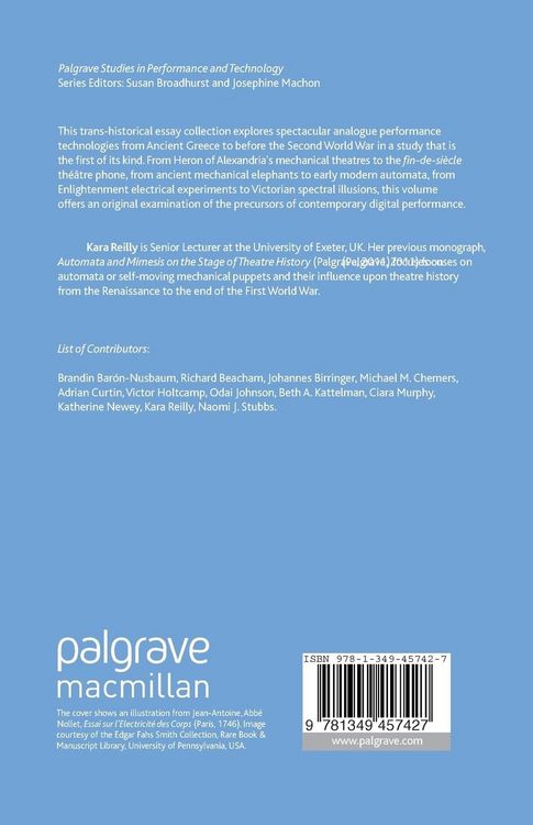 Produktbild: Theatre, Performance and Analogue Technology