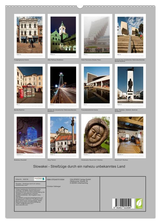 Produktbild: Slowakei - Streifz&uuml;ge durch ein nahezu unbekanntes Land (hochwertiger Premium Wandkalender 2025 DIN A2 hoch), Kunstdruck in Hochglanz