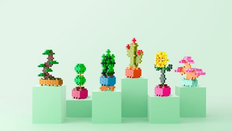 Produktbild: PLUS PLUS - 49 Kreativ Bausteine Bonsai gr&uuml;n