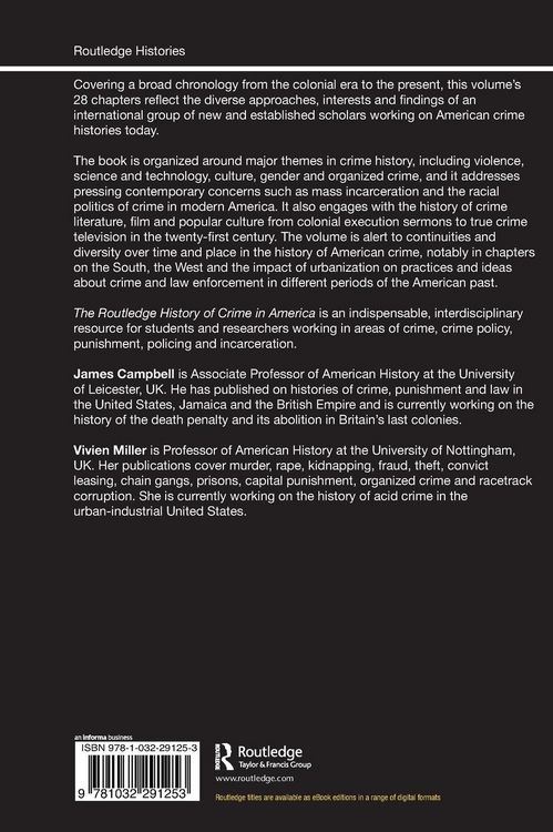 Produktbild: The Routledge History of Crime in America