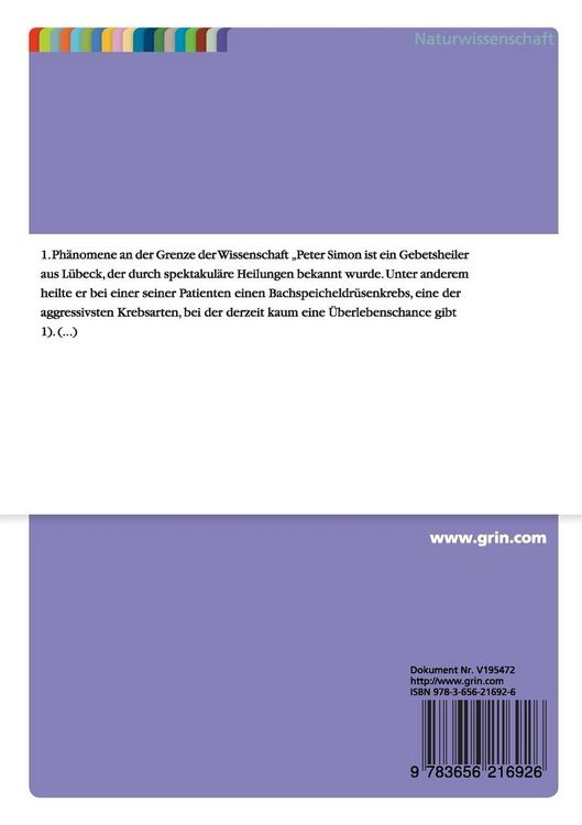 Produktbild: "Ich glaube, also werde ich gesund."- Das Geheimnis des Placeboeffekts