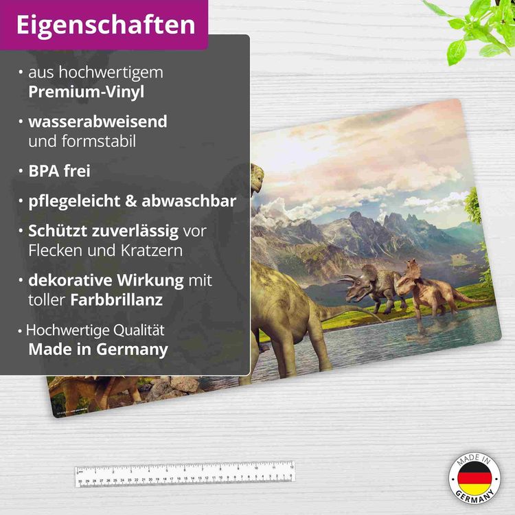 Produktbild: Cover-your-desk Schreibtischunterlage f&uuml;r Kinder und Erwachsene Dinosaurier, aus hochwertigem Vinyl , 74 x 40 cm