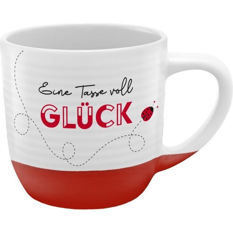 Produktbild: Tasse Rillen Motiv "Gl&uuml;ck"