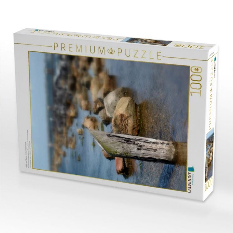 Produktbild: CALVENDO Puzzle Pfahl und Steine in einem Gew&auml;sser | 1000 Teile Lege-Gr&ouml;&szlig;e 64x48cm Foto-Puzzle f&uuml;r gl&uuml;ckliche Stunden