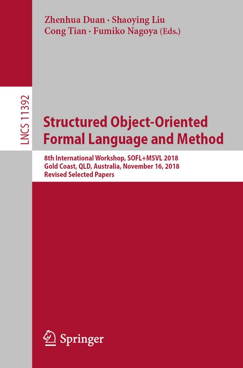 Produktbild: Structured Object-Oriented Formal Language and Method