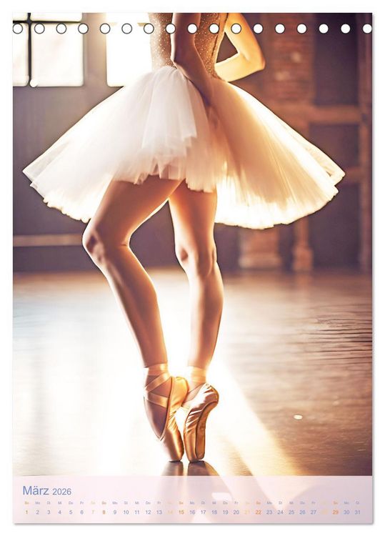 Produktbild: Mit Tutu und Spitzenschuhen Impressionen aus dem Ballett (Tischkalender 2026 DIN A5 hoch), CALVENDO Monatskalender