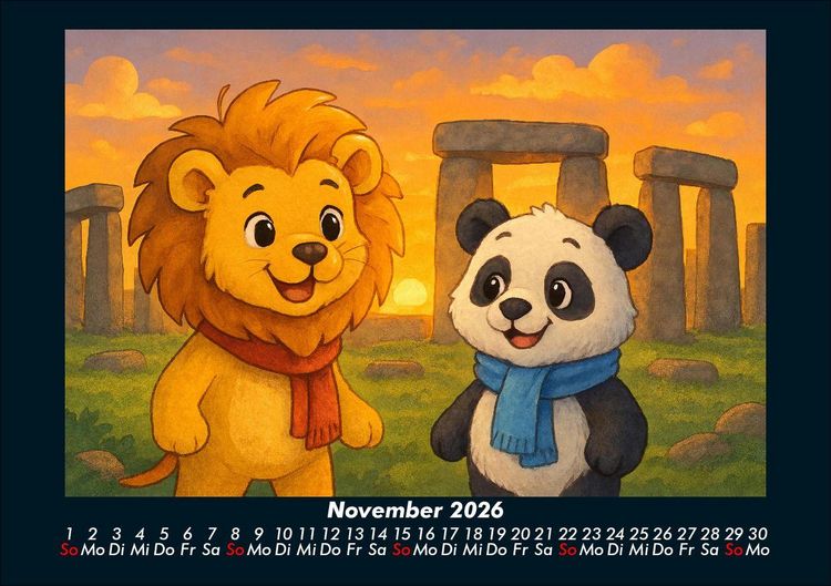 Produktbild: Buschi und Pippin - Reise zu den Weltwundern 2026 Fotokalender DIN A5
