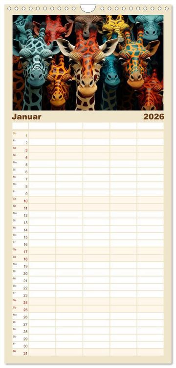 Produktbild: Familienplaner 2026 - Gruppentreffen mit 5 Spalten (Wandkalender, 21 x 45 cm) CALVENDO