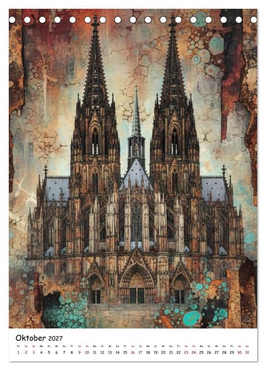Produktbild: K&ouml;lner Dom-Impressionen: Eine k&uuml;nstlerische Reise (Tischkalender 2027 DIN A5 hoch), CALVENDO Monatskalender