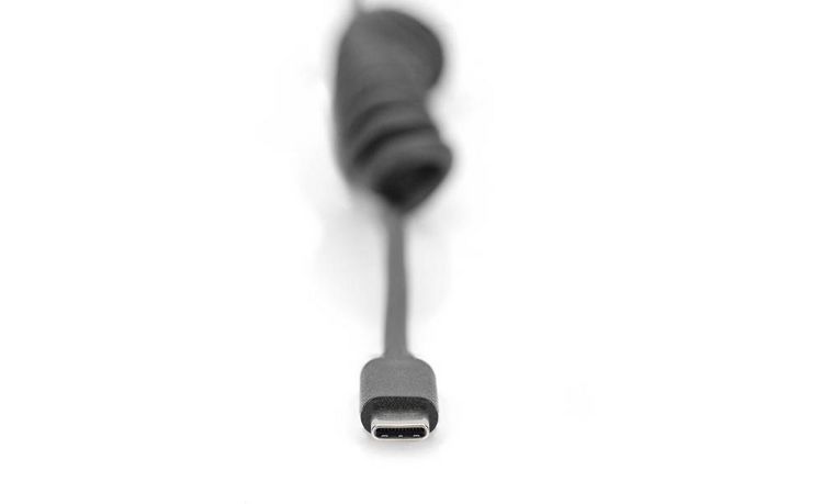 Produktbild: Digitus AK-300431-006-S USB-C&reg; Adapter [1x USB-C&reg; - 1x USB-C&reg;] Schwarz Spiralkabel 1m