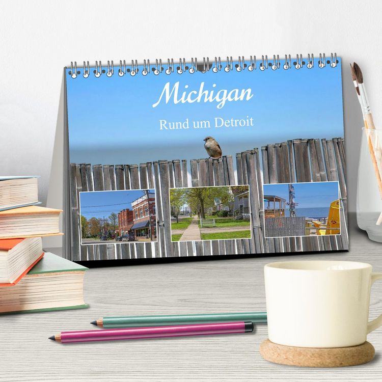 Produktbild: Michigan - Rund um Detroit (Tischkalender 2026 DIN A5 quer), CALVENDO Monatskalender